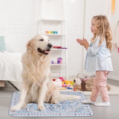 Homimp Washable Pee Pads for Dogs,4 Pack Reusable Puppy Pads Waterproof,Absorbent and Leakproof Dog Pee Pads,Non Slip Puppy Training Pads, Pet Mat for Floor, Crate, Couch, Whelping,Blue, 18"x24"