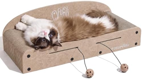 FUKUMARU Large Cat Scratcher Bed, 26 Inch Cat Scratching Bed Sofa Indoor