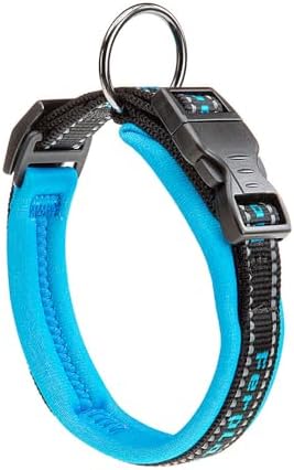 Reflective Stitched, Padded Dog Collar by Ferplast