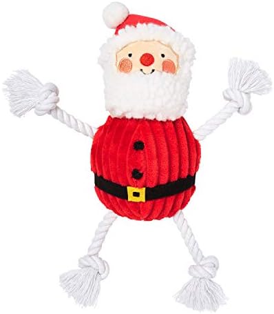 Pearhead The Real Santa Claus Holiday Dog Toy, Durable Corduroy Rope Toy