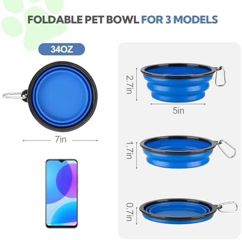 Collapsible Dog Bowl Large 34oz, Travel Dog Water Bowl Portable