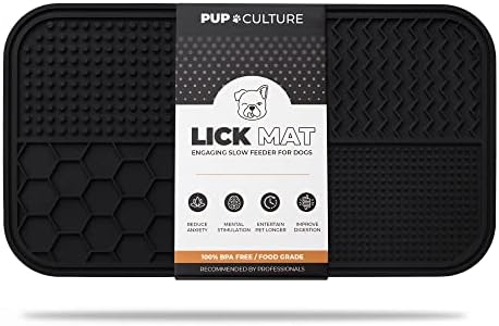 Pup Culture Dog Lick Mat for Dogs, Feeding Pad for Anxious Pets Plus 4 Different Puzzles for Mental Stimulation for Dogs - Supports Mental, Dental, and Digestive Health, Bite Resistant and Heavy Duty