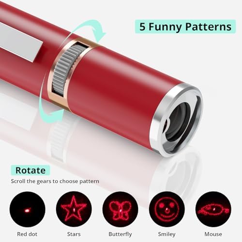 TBTeek Cat Toys, with Metal Case, 2 Pieces, Rechargeable (Red