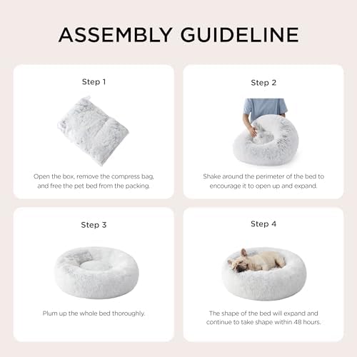 Bedsure Calming XL Dog Bed Donut Washable Extra Large Pet Bed,45ins