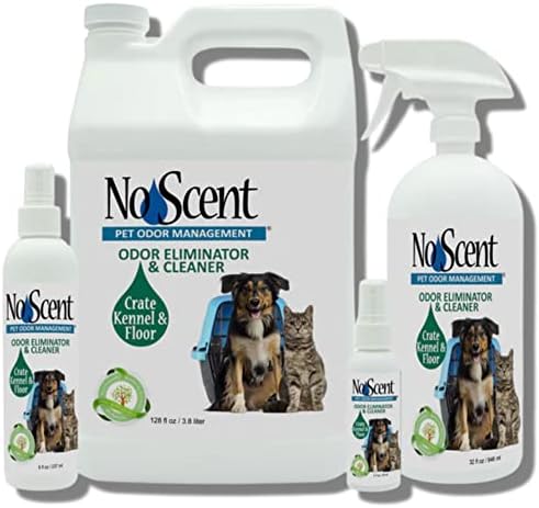 No Scent Crate Kennel & Floor Probiotic Cleaner Spray for Dog Cat Pet Odor Stains (8 Fl Oz / 237 mL)