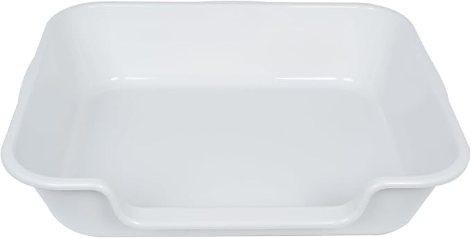 2 Pack of Extra Large Cat Litter Box (ABS Material), Low Entry Senior Litter Pen for Geriatric Kitty Big Cats, Jumbo Pet Safe Litter Boxes Tray for Indoor Pets Potty (Gray, 24" L x 20" W)