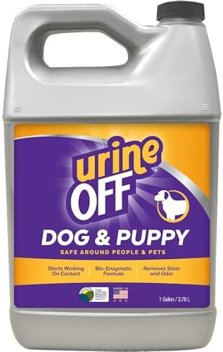 urineOFF Puppy & Dog Odor & Stain Remover| Fresh Scent Carpet Cleaner Spray | Bio Enzymatic Stain & Urine Odor Eliminator | Pet Safe Cleaner | 1 gal.