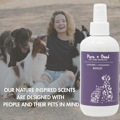Pure + Good Boost Grooming Spray - Deodorizes, Softens Fur & Moisturizes Skin, 8 fl oz (Blue Cypress + Neroli)
