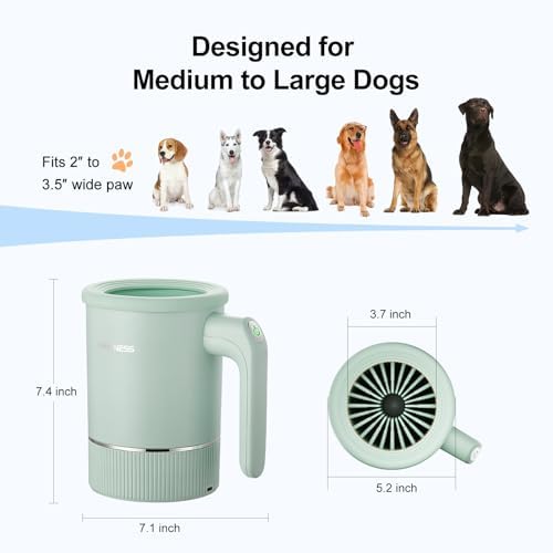 DOGNESS Automatic Dog Paw Cleaner Cup Paw Washer for Medium & Large Dogs