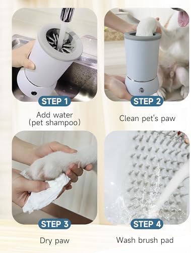Automatic Dog Paw Cleaner for Dogs，2 Speeds Electric Paw Feet Cleaner for Small Medium Dogs Cats Pet