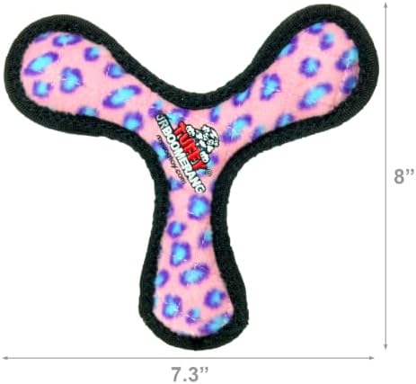 TUFFY - World's Tuffest Soft Dog Toy -Boomerang-Squeakers-Multiple Layers.Made Durable, Strong & Tough.Interactive Play(Tug, Toss & Fetch).Machine Washable & Floats (Pink, Junior)