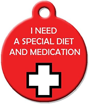 Medical Alert Dog Cat Pet ID Tag - I Need A Special Diet and Medication - Perso...