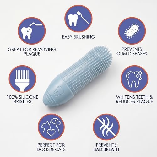 Hampton Distribution 4-Pack Pet Dental Care Kit - 360° Silicone Dog & Cat Finger Pet Toothbrush