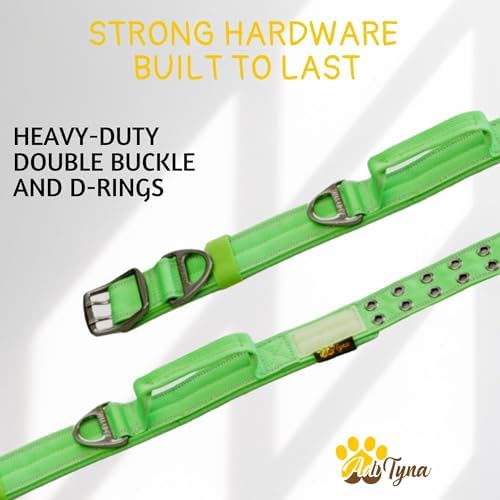 ADITYNA Heavy Duty Dog Collar for Extra-Large Dogs with Traffic Handle