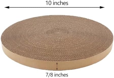 Cat Scratching Board for Indoor Cats,Scratch Pad Pro for Cats,Round Cat Scratcher Refill,Natural Recycled Corrugated Cardboard Supports Pet Behavior and Relieves Stress- 3 Count