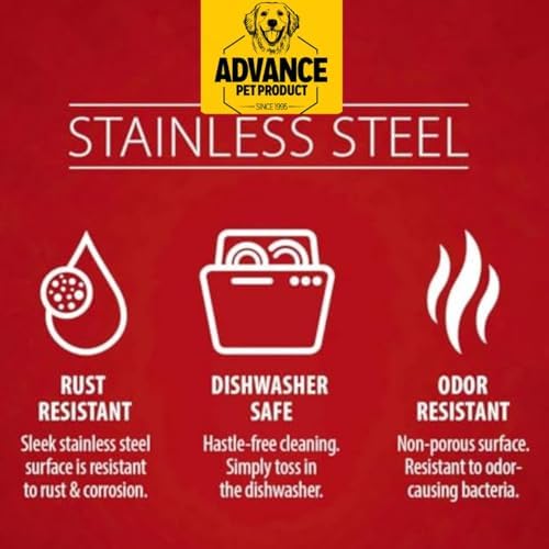 Advance Pet Products Heavy Stainless Steel Bucket with 2 Hooks Flat Side, 1 Quart | Durable Food & Water Pail for Dogs, Cats, Kennels, Cages and Critter Crates | Multi-Purpose Bucket