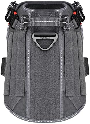 ICEFANG Tactical Dog Harness for Medium Dogs,Reflective No Pull Dog Vest