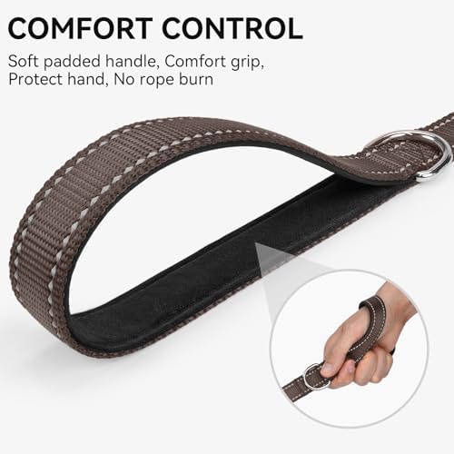 Joytale Reflective Dog Leash for Small Dogs, 5 FT x 3/4", Brown