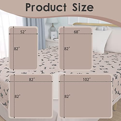 nanbowang Waterproof Blankets for Large Dogs Dog Bed Covers, Water Absorb Training Pads (6882 Beige)