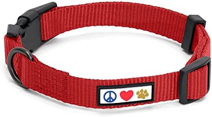 Pawtitas Dog Collar for Extra Small Dogs Adjustable Dog Collar Heavy Duty Waterproof Collars for Dogs with Quick-Release Buckle - Red Dog Collar for Extra Small Breeds
