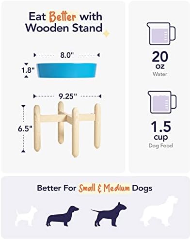 LE TAUCI Ceramic Slow Feeder Dog Bowls for Small and Medium Breed, 1.5 Cups Elevated Dog Bowl for Fast Eaters, Puzzle Bowl for Small Dogs and Cats, Vortex Blue