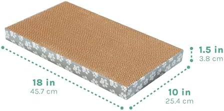Kitty City Cat Scratcher– 3-Pack Durable Corrugated Cardboard Scratch Pads with Catnip – Double-Sided for Longer Use, Cat Claw Maintenance & Furniture Protection - Size: 10" x 18" - Grey & White