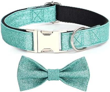 Bling Dog Collar with Removable Bowtie for Dogs Party Wear