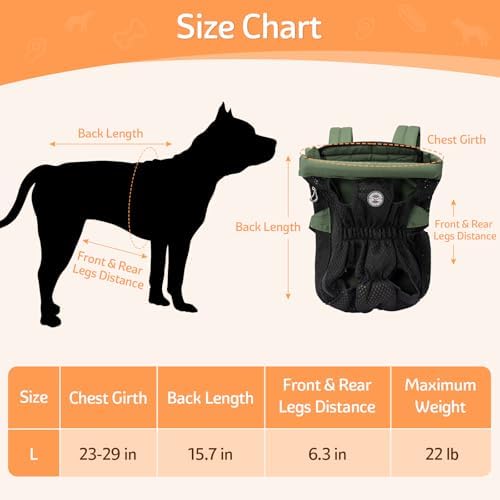 Dog Backpack Carrier Small Dog Backpack, Pet Dog Front Backpack Legs Out Dog Chest Carrier for Small Dogs, Cat Backpack Carrier Dogs Travel Back Pack Hands-Free Hiking Bike Motorcycle (Size:11–19 lbs)