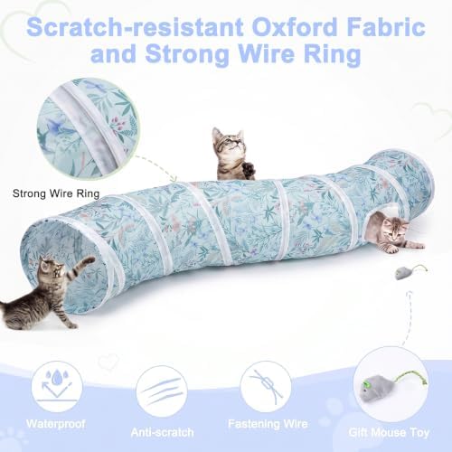 Glittme S-Shape Cat Tunnel, Foldable Cat Tunnels for Indoor Cats