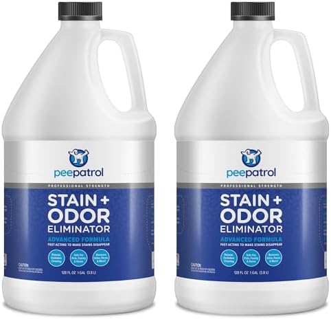 Pet Stain + Odor Eliminator - 1 Gallon Bottle (2 Pack) - Professional Strength Advanced Formula Tackles Biological Messes on Fabric, Carpet, and More