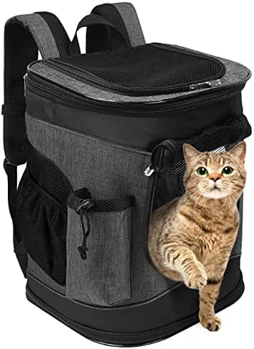 Solaris Adjustable Pet Carrier Backpack for Dogs and Cats, Puppies, Portable Cat Carrier Backpack with Bottle Pocket, Two Mesh Window for Breath