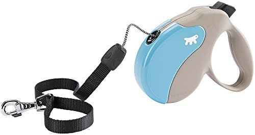 Ferplast Retractable Dog Lead Extendable Dog Leash Amigo Cord S, Retractable Cord, 5 m, Max 15 kg, Light Blue