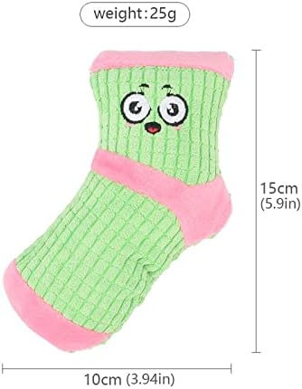Squeaky Dog Toys, Funny Dog Toys Stuffed Plush Dog Toy, Cute Socks Dog Birthday Gift Dog Chew Toys Pet Toys for Small Medium Dogs(White Pink)