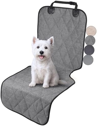 VIVAGLORY Dog Front Seat Cover Car Seat Protector, S, Heather Black, 1Pack