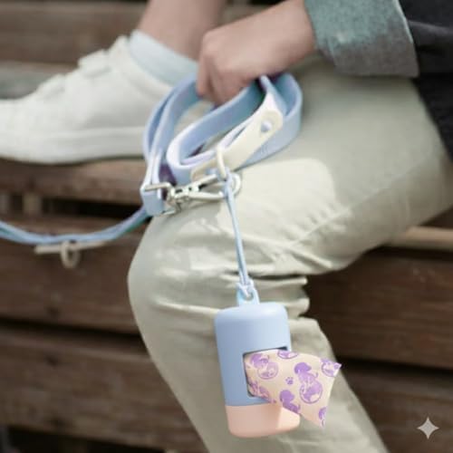 Dog Poop Bag Holder & Dispenser [2-Pack] +30 Extra-Thick Waste Bags