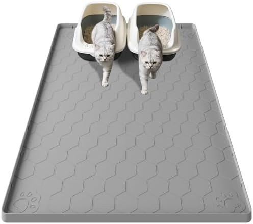Cat Mat for Litter Box, 40" X 28" Large Silicone Cat Litter Trapping Mat