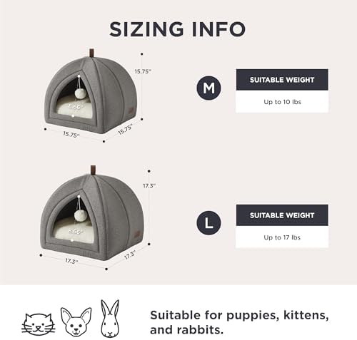 Bedsure 2in1 Cat Beds for Indoor Cats Cave for Kitten with Washable Pillow