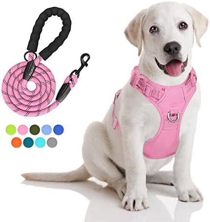 PoyPet Dog Harness and Leash Set, No Pull Vest with Front Clip and Handle