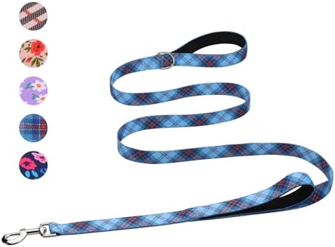 Hikiko 5FT Dog Leash Padded Double Handle with Designed Pattern