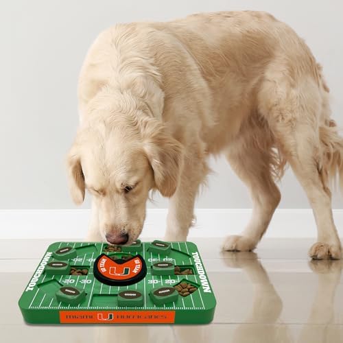 Pets First NCAA Miami University Large Puzzle Toy, Dog Puzzle Treat Toy, New Large Size, Interactive Dog Treat Toy, Dog Slow Feeding Toy
