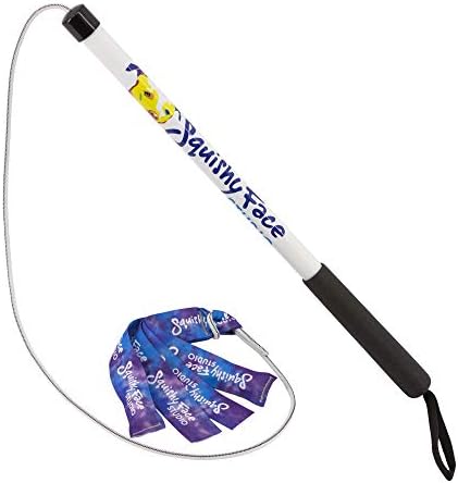 Squishy Face Studio Flirt Pole V2 with Lure - Durable Dog Toy for Fun Obedience Training & Exercise, Purple/Blue Tie Dye, Jr. - 24 inch