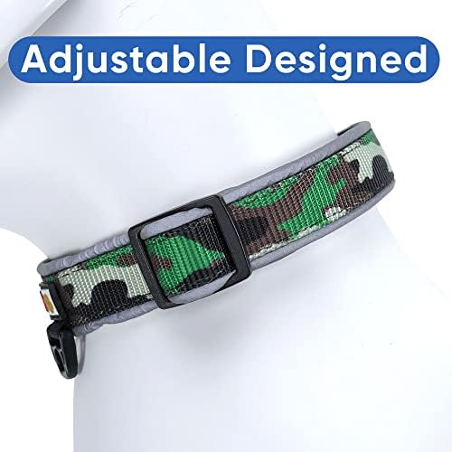 Pawtitas Camo Green/Black Padded Dog Collar, Small