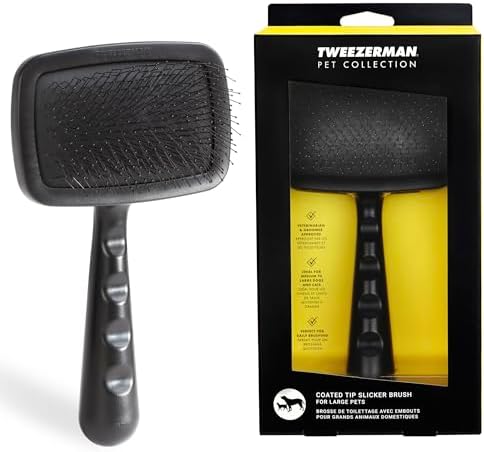 Tweezerman Slicker Brush for Pets-Grooming Brush with Coated Bristles