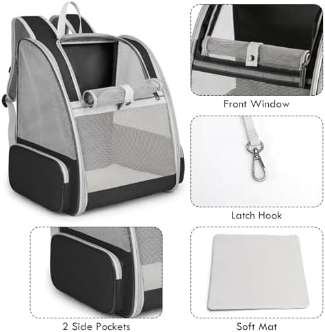 Cat Backpack Carrier, Ventilated Dog Mesh Backpack Carrier for Small Pet