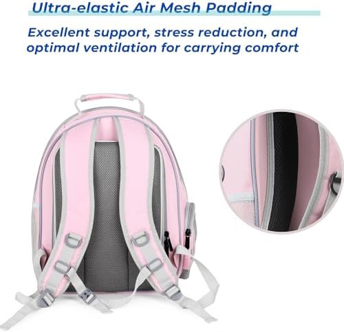 Lollimeow Cat Carrier Backpack, Expandable Bubble Pet Carrier for Cats and Small Dogs, Airline Approved Travel Backpack for Hiking, Walking & Outdoor Adventures - Supports up to 14 lbs