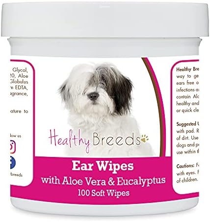 Healthy Breeds Old English Sheepdog Ear Cleaning Wipes with Aloe & Eucalyptus for Dogs 100 Count