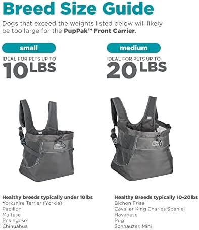 Outward Hound PupPak Dog Front Carrier, Grey, Medium, 12.5" x 9" x 14"
