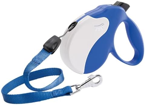 Ferplast Retractable Dog Lead Extendible Dog Leash Amigo Cord L, Folding Cord, 5 m, max 50 kg, Blue