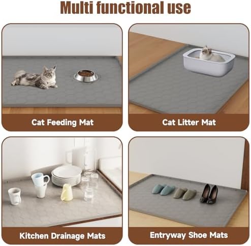 Cat Mat for Litter Box, 40" X 28" Large Silicone Cat Litter Trapping Mat