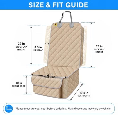 Bark Lover Car Seat Covers Front Seats,Car Seat Protector for Dogs,Scratch-Proof Dog Car Seat Cover,Universal Fit for Cars Trucks SUVs(Warm Beige,2 Pack)